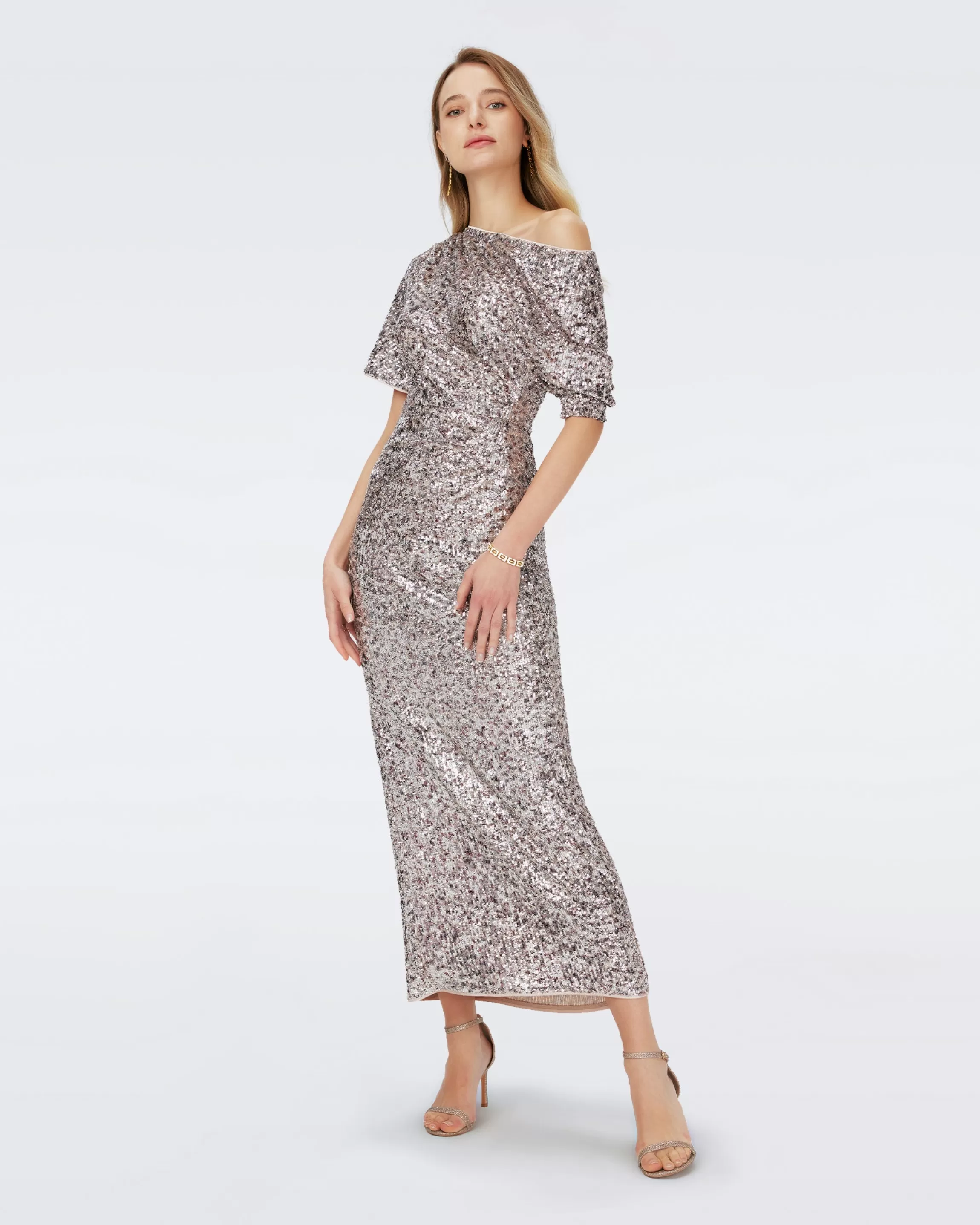 dvf Wittrock Sequin Dress in Sequin Leopard Store